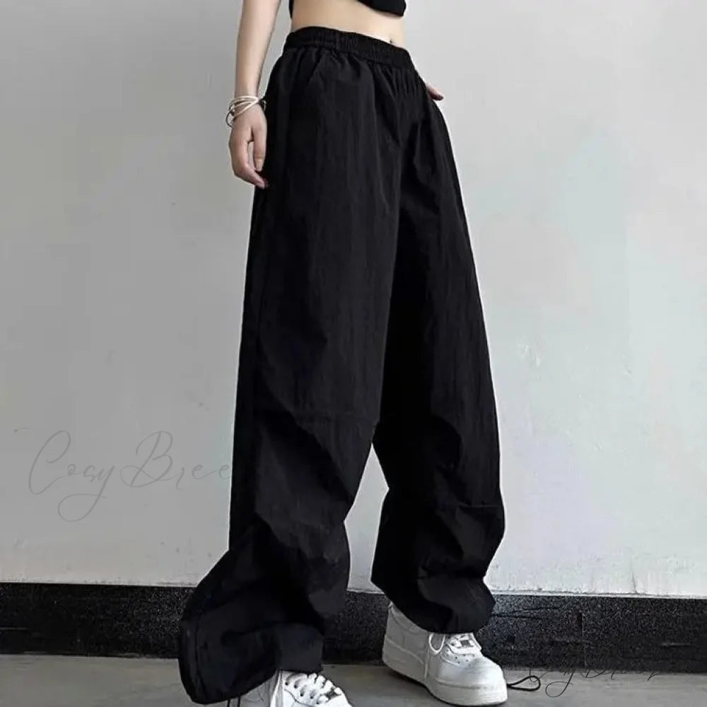 Spicy Girl Relaxed High Waist Pants Black / S pants-241228