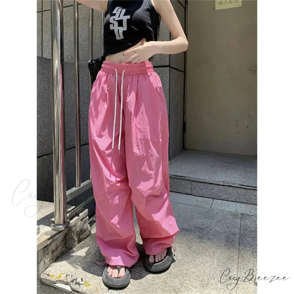 Spicy Girl Relaxed High Waist Pants Pink / S pants-241228