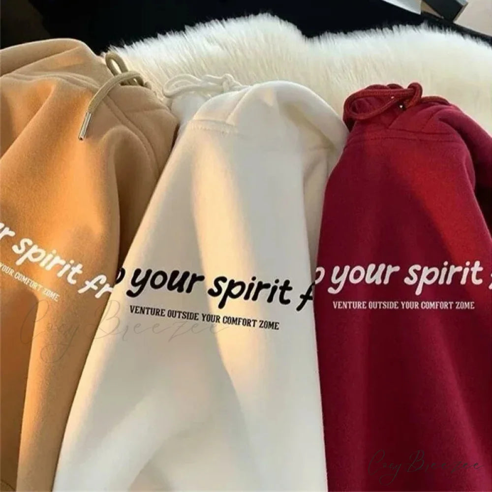 Spirit Free Letter Printed Hoodie hoodies-241228