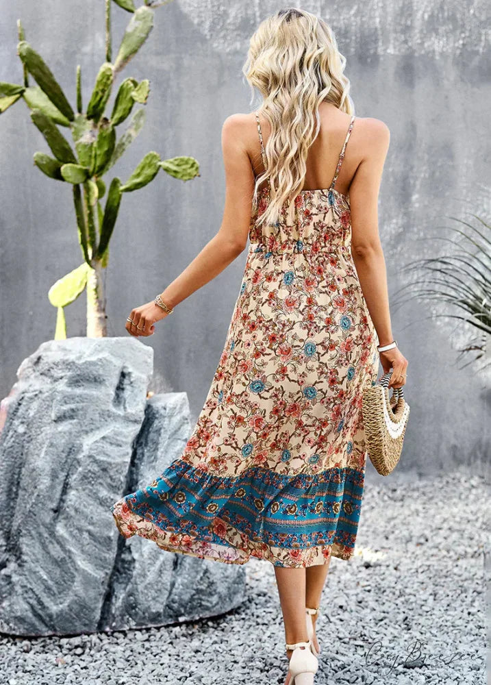 Split Bohemian Festive Dress S / black