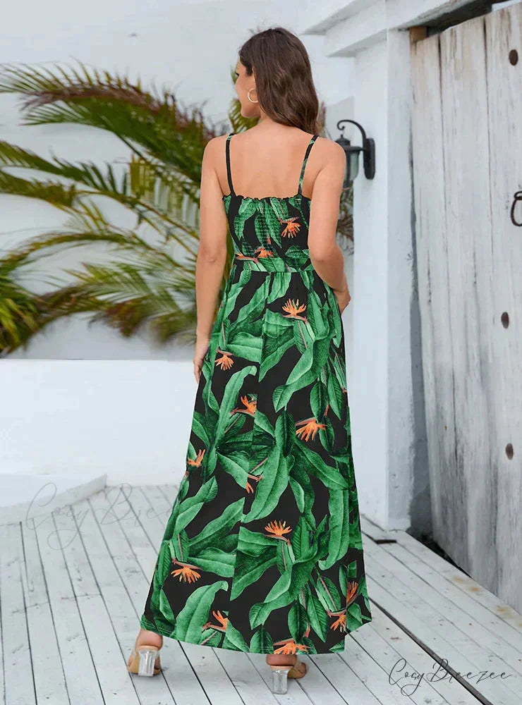 Split Waist Bohemian High Dress S / YELLOW