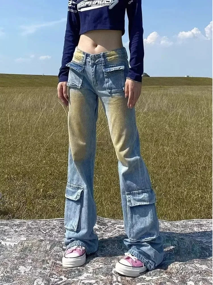 Spring and Autumn New Thin and Small Style Design Feel Loose Straight Leg Fashion Women’s Jean