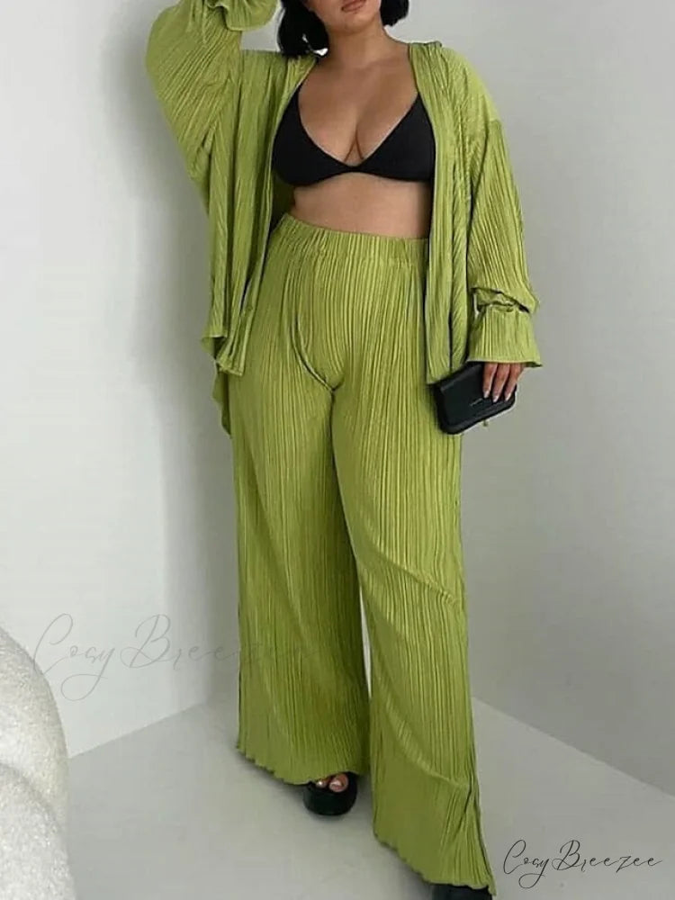 Spring Black Casual Color Blouse Sets Arm Light Fashion White - Daily Pants - Regular Solid Blouse Long Fit Women’s &