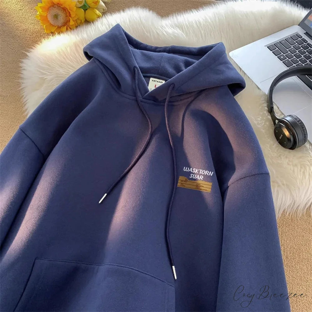 Spring Letter Graphic Streetwear Hoodie hoodies-241228