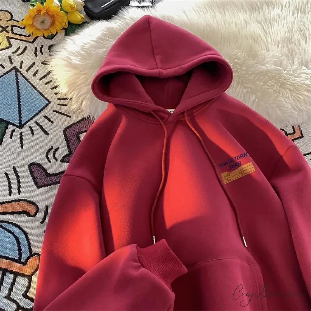 Spring Letter Graphic Streetwear Hoodie hoodies-241228