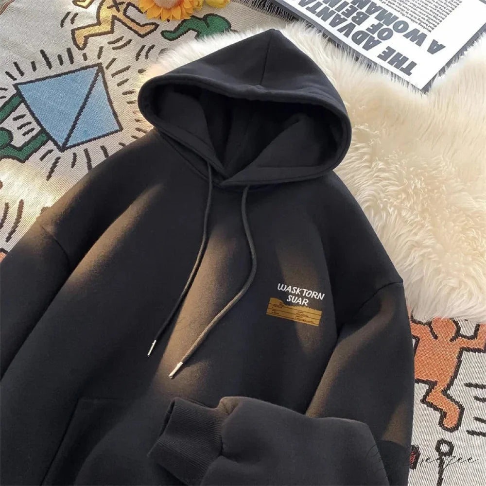 Spring Letter Graphic Streetwear Hoodie hoodies-241228