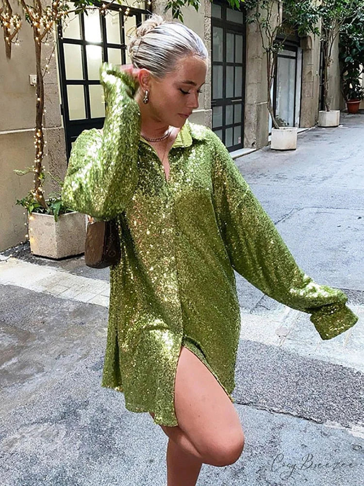 Spring Long Bright - Streetwear by Red Blouse Silk Fit Casual Women Loose Fashion Arm BerryBetty