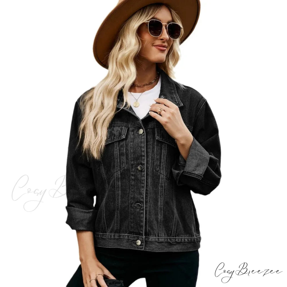 Spring Summer European American Style Short Hooded Long-sleeved Casual Jacket