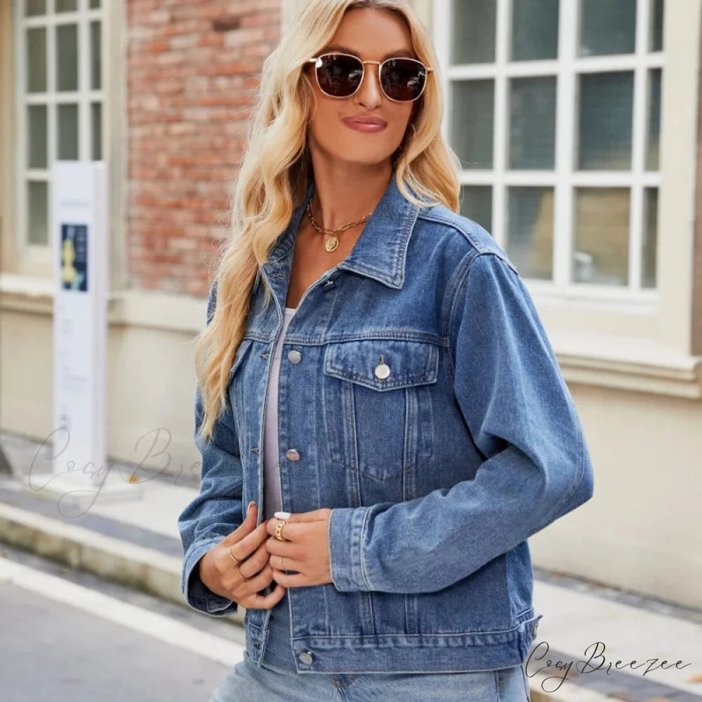 Spring Summer European American Style Short Hooded Long-sleeved Casual Jacket