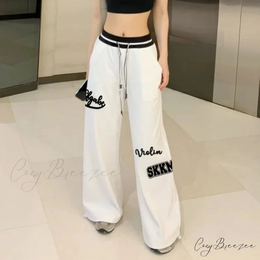 Spring White Gyaru Pants pants-241228