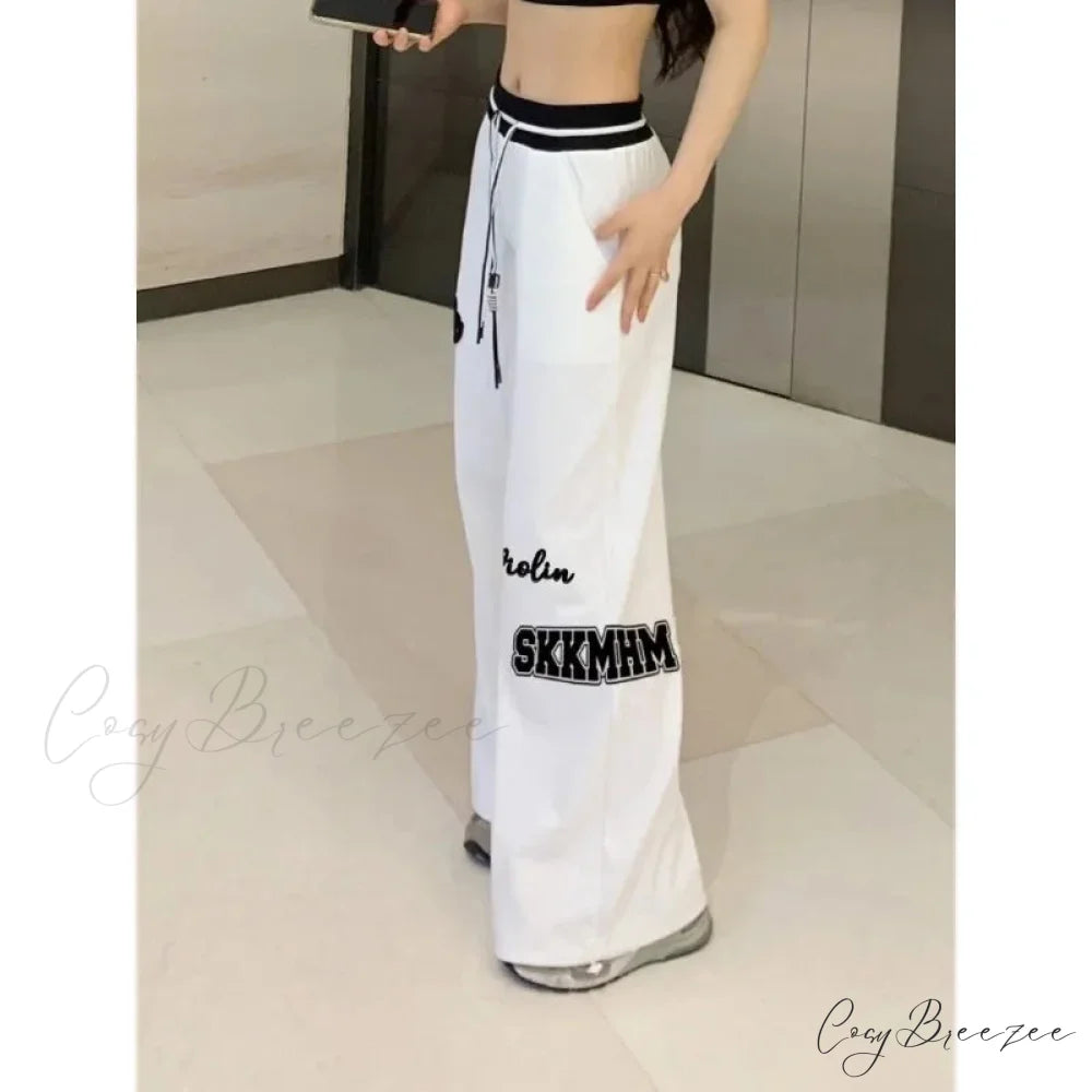 Spring White Gyaru Pants pants-241228