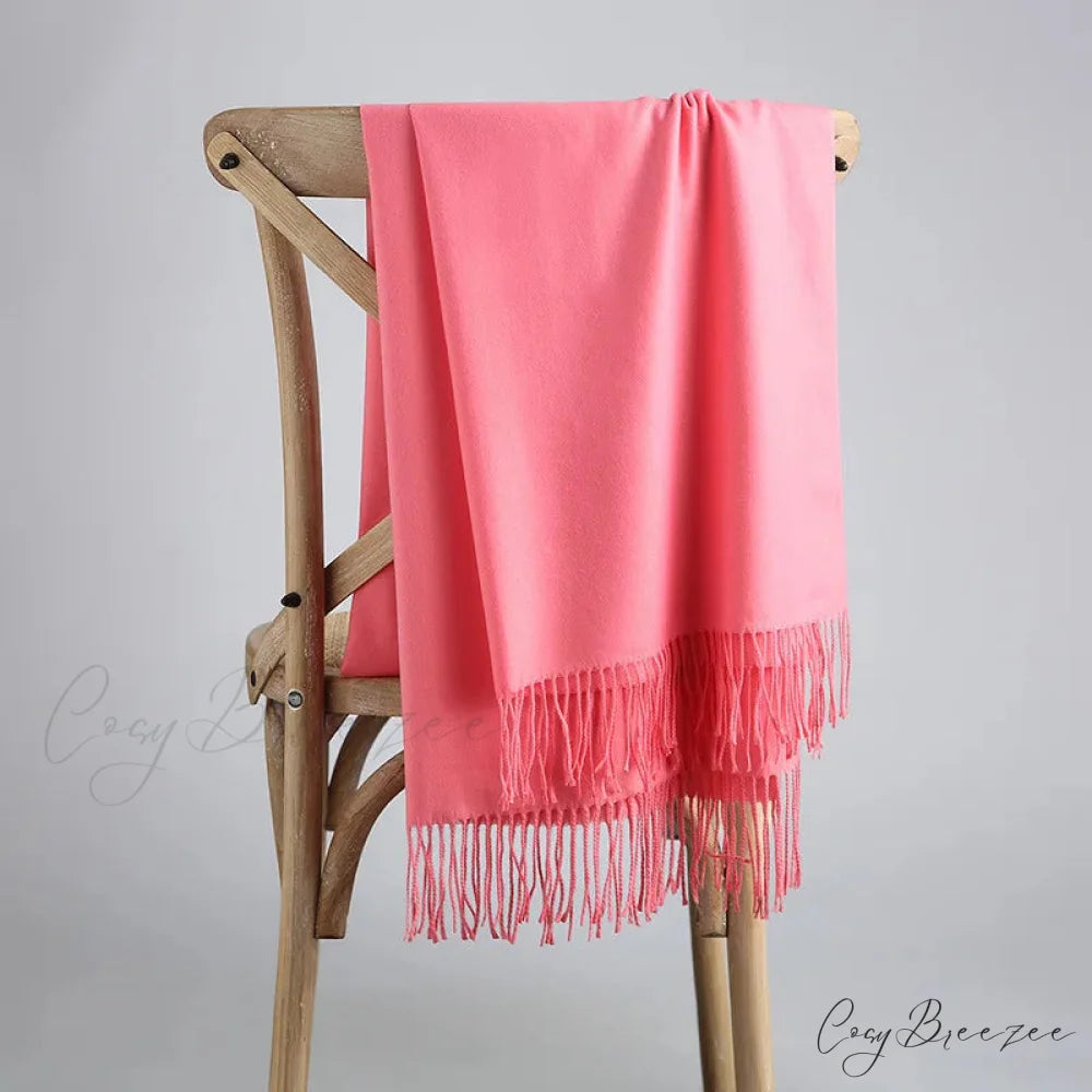 Spring Winter Solid Cashmere Scarf Color1 / One Size scarf-241228