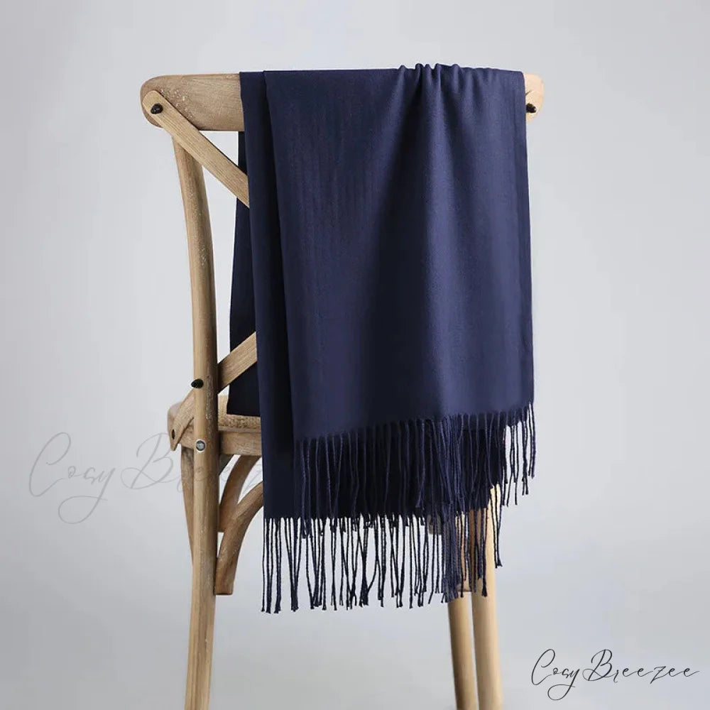 Spring Winter Solid Cashmere Scarf Color11 / One Size scarf-241228