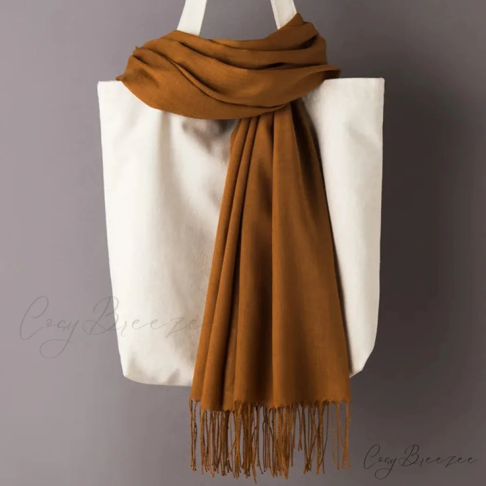 Spring Winter Solid Cashmere Scarf Color21 / One Size scarf-241228
