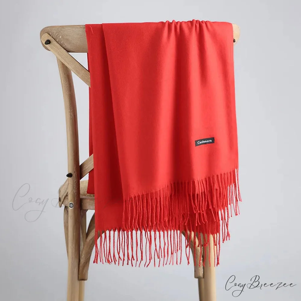 Spring Winter Solid Cashmere Scarf Color24 / One Size scarf-241228