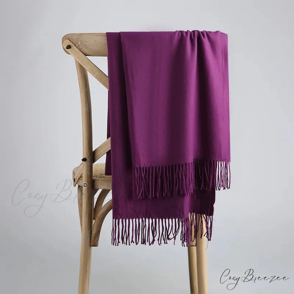 Spring Winter Solid Cashmere Scarf Color28 / One Size scarf-241228