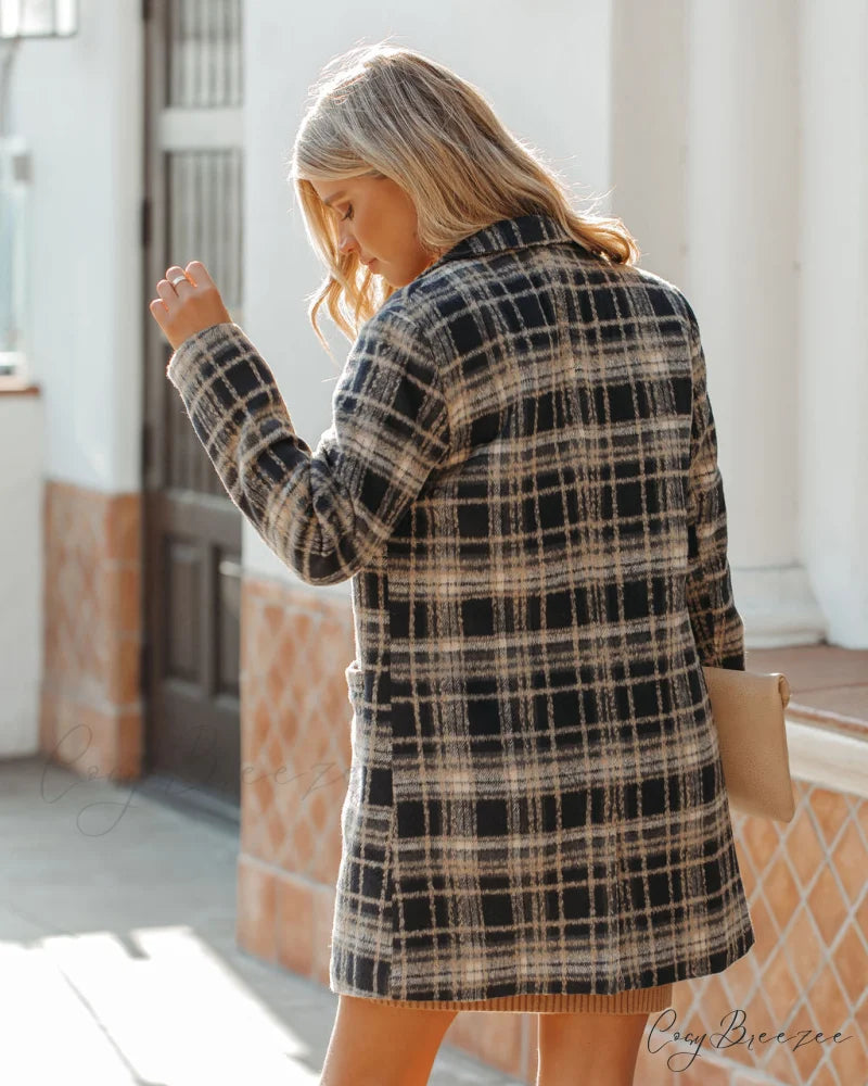 Stan Plaid Coat - Midnight Navy