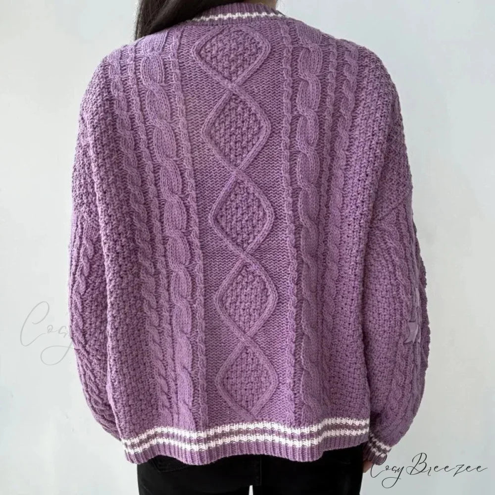 Star Embroidered V-neck Cardigan cardigans-241228