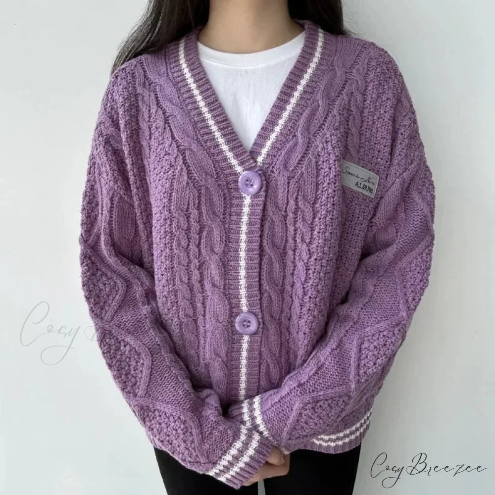 Star Embroidered V-neck Cardigan cardigans-241228