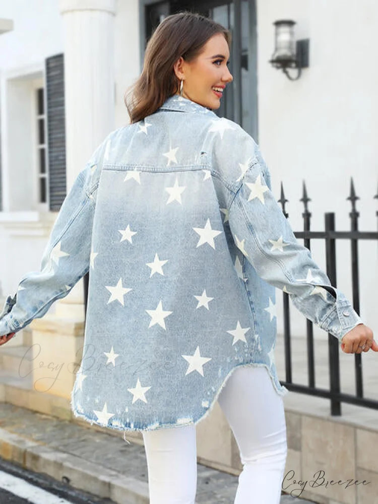 Star Jacket with Denim Pockets