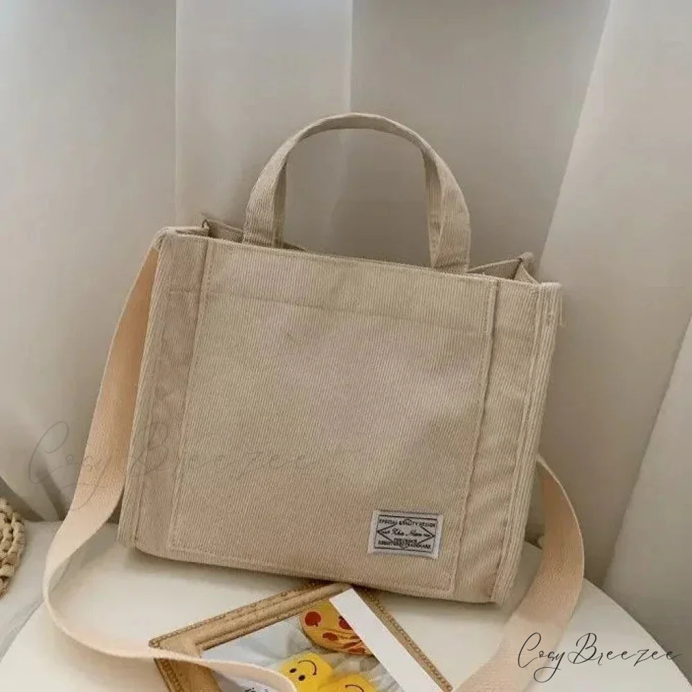 Stars Pattern Canvas Underarm Shoulder Bag White2 shoulder-250126