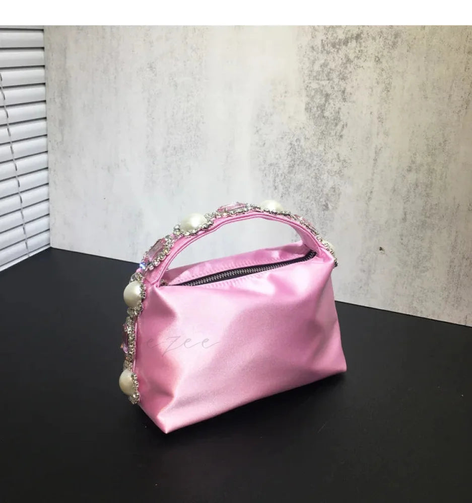 Stones Silk Phone Handbag pink 1 wristlet-250126