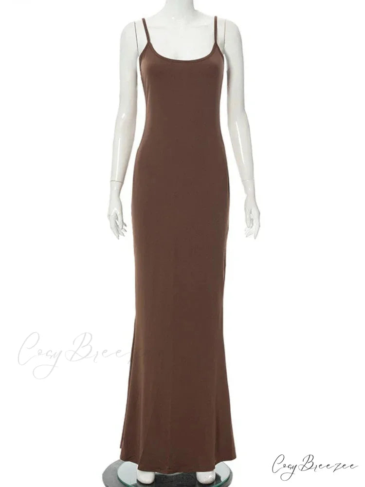 Strap Backless Long Casual Maxi Dress