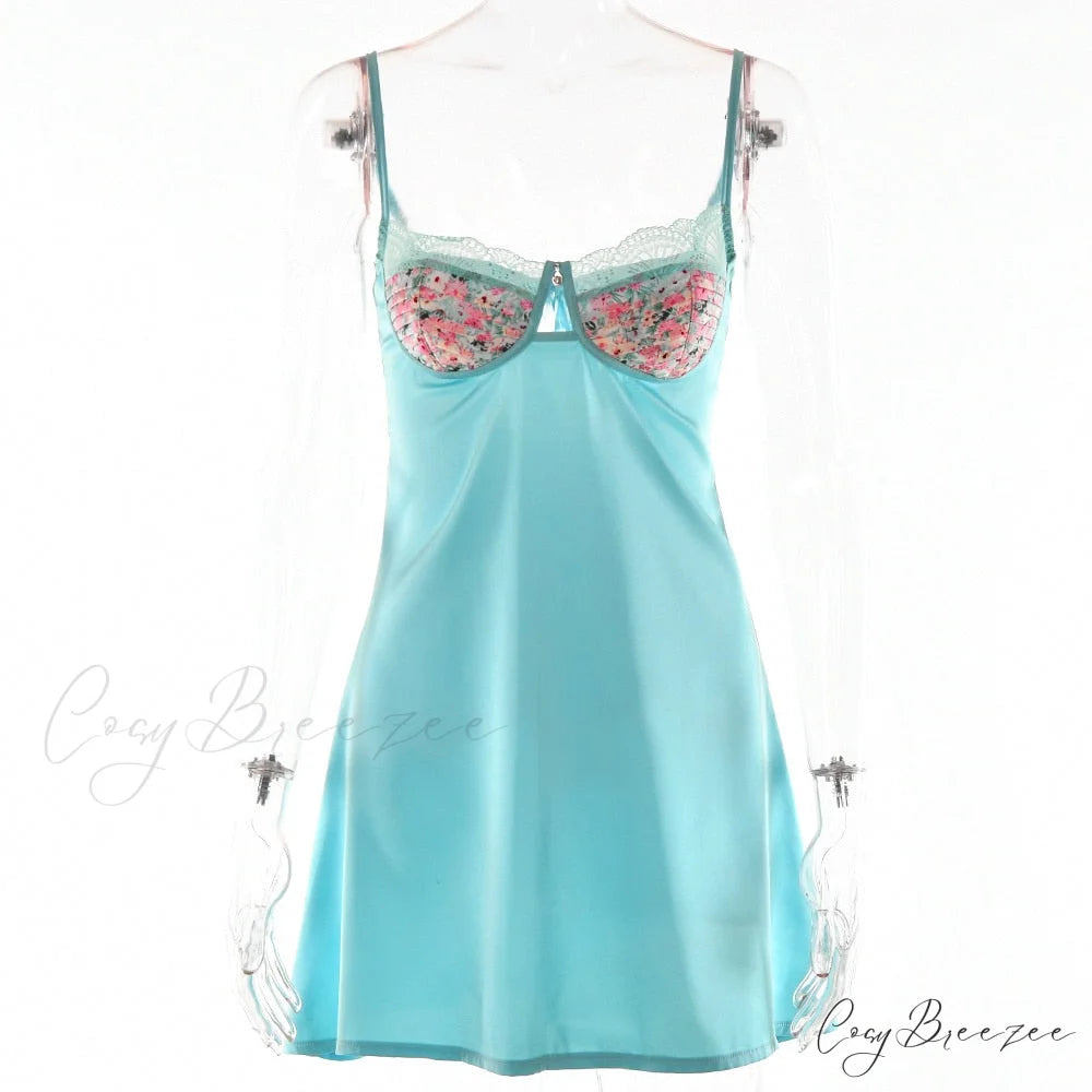 Straple Backless Mini Lace Chest Wrapping Dress