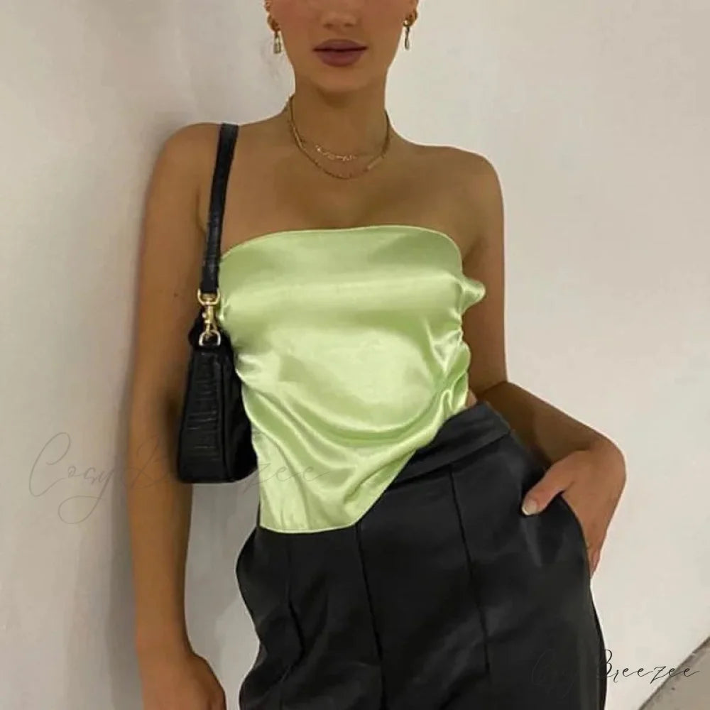 Strapless Bandage Bustier Crop Top Green / S croptop-250223