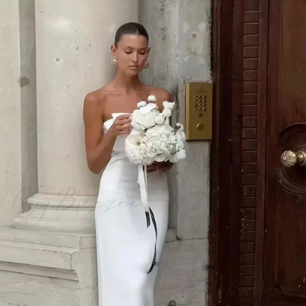 Strapless Bowknot Wedding Dress weddingdress-250223