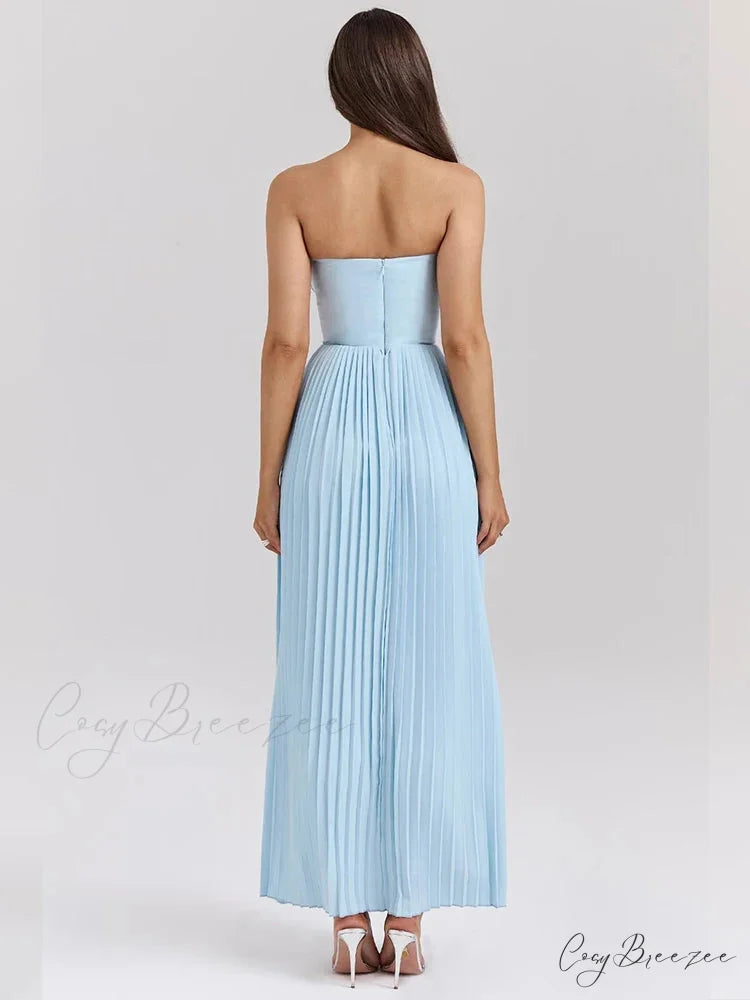 Strapless Graceful A-line Holiday Dress vacationdress-250223