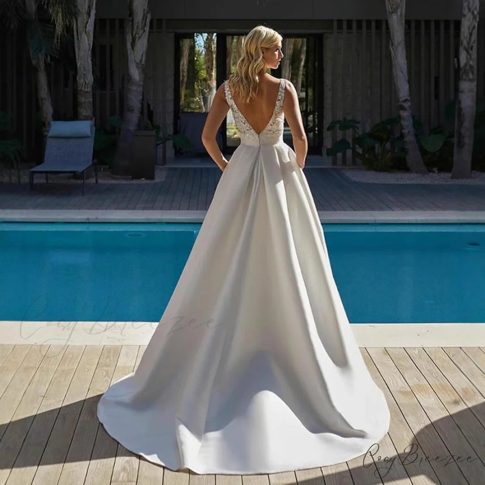 Strapless Lace Evening Gown Wedding Dress weddingdress-250223