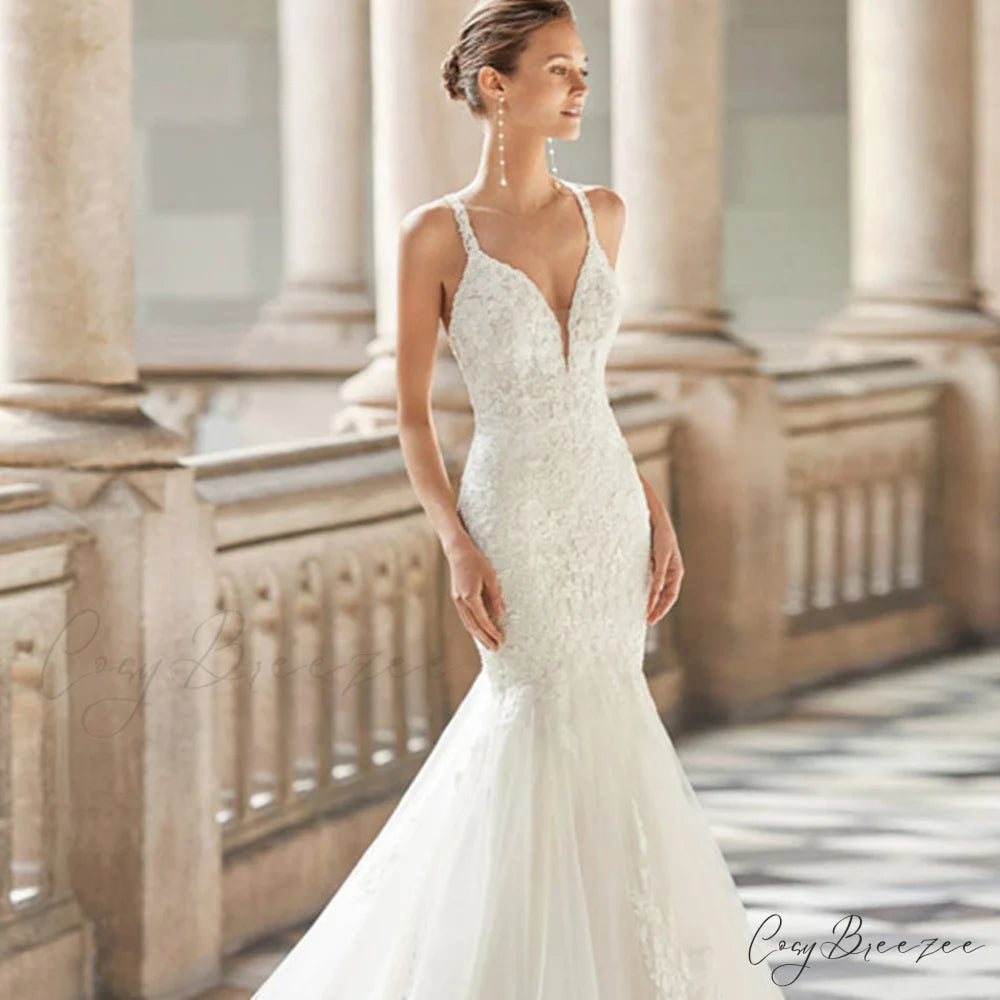 Strapless Lace Mermaid Bridal Gown lvory white / 2 weddingdress-250223