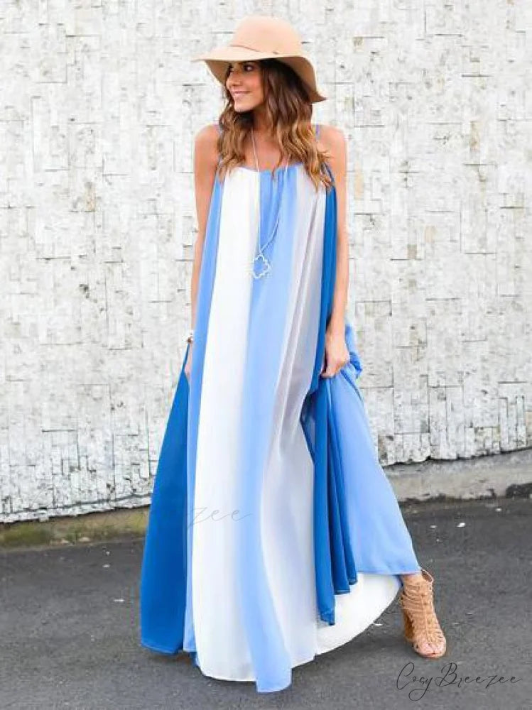 Strapless Summer Beach Dress S / LIGHT BLUE