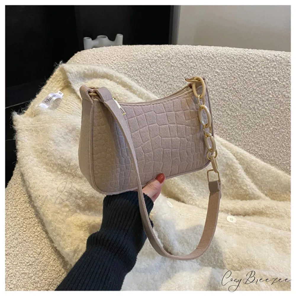 Strawberry Corduroy Mini Crossbody Bag Khaki crossbody-250126