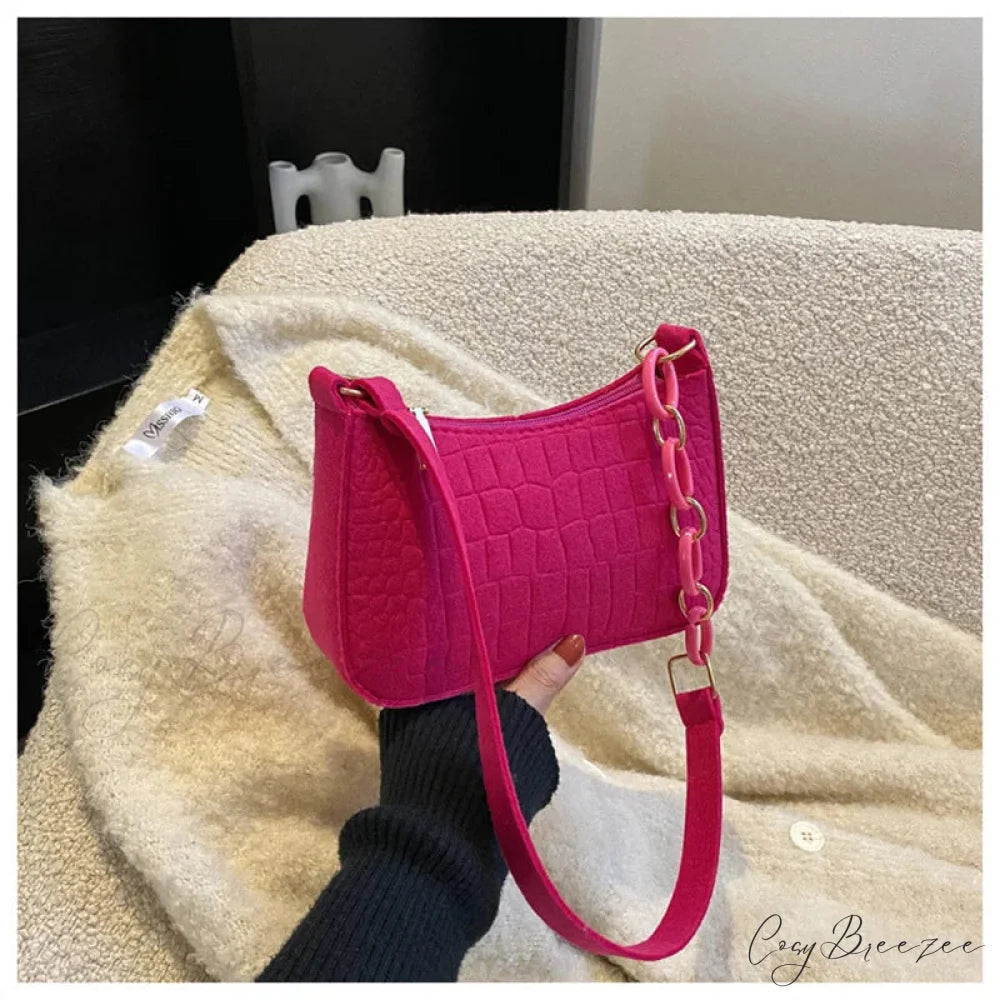 Strawberry Corduroy Mini Crossbody Bag Rose Red crossbody-250126