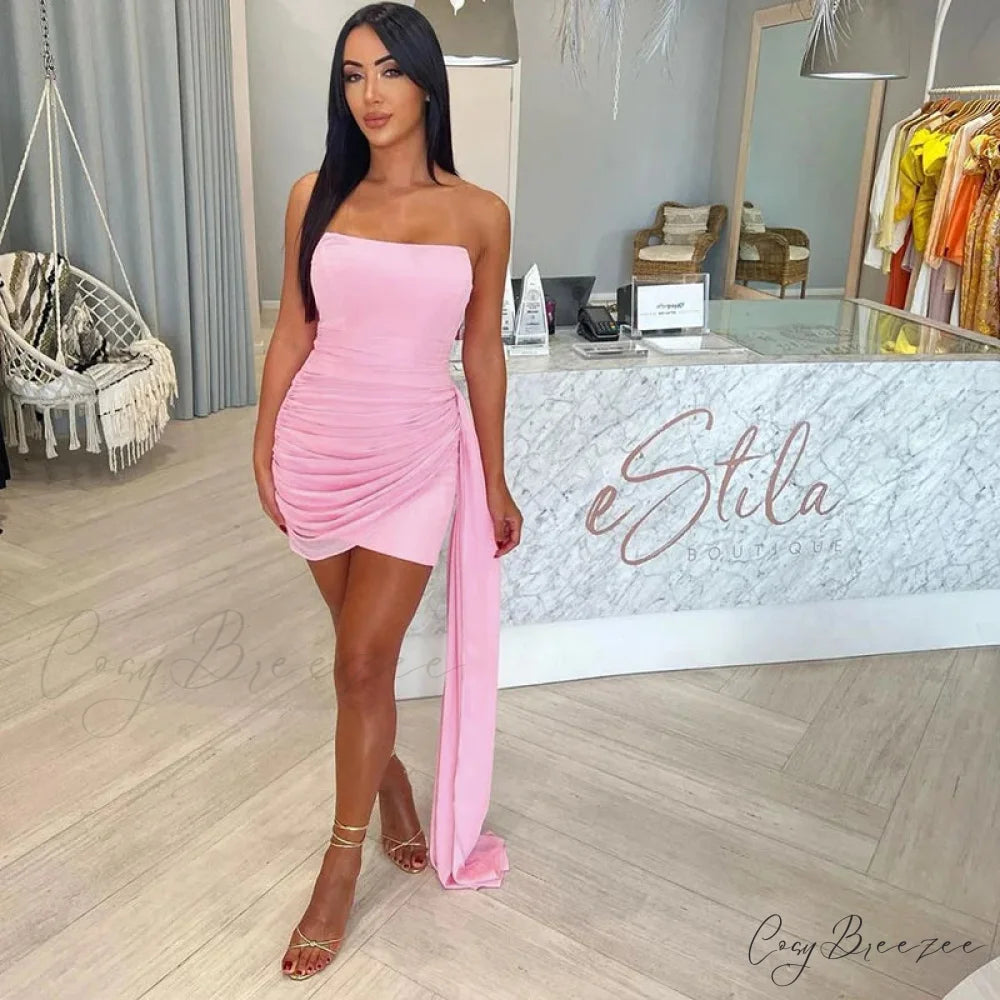 Streamer Mesh Elegant Mini Vacation Dress vacationdress-250223