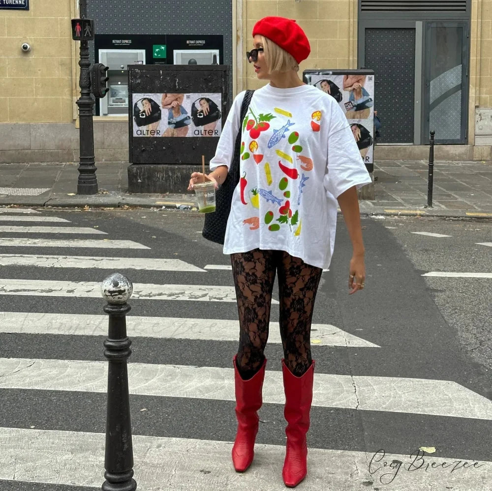 Street Dark Minimalist Emblem Print Tee t-shirt-250223