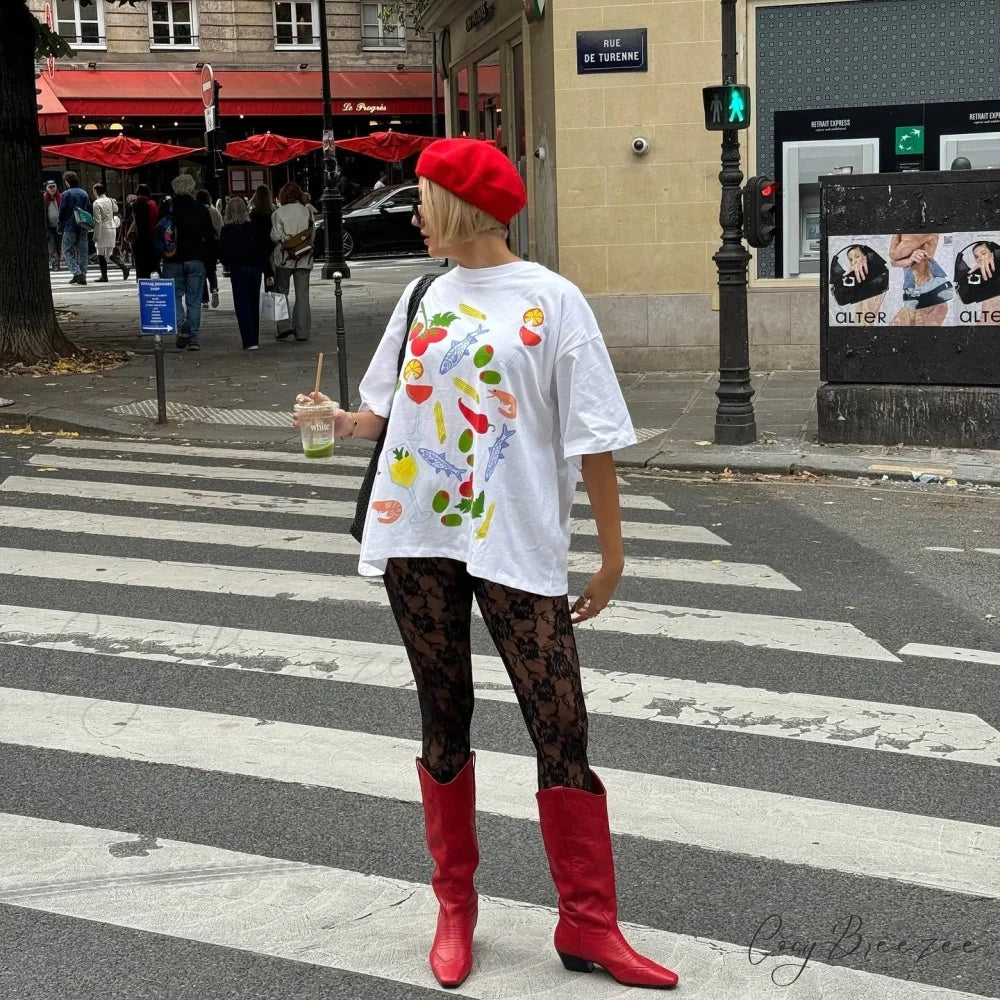 Street Dark Minimalist Emblem Print Tee t-shirt-250223