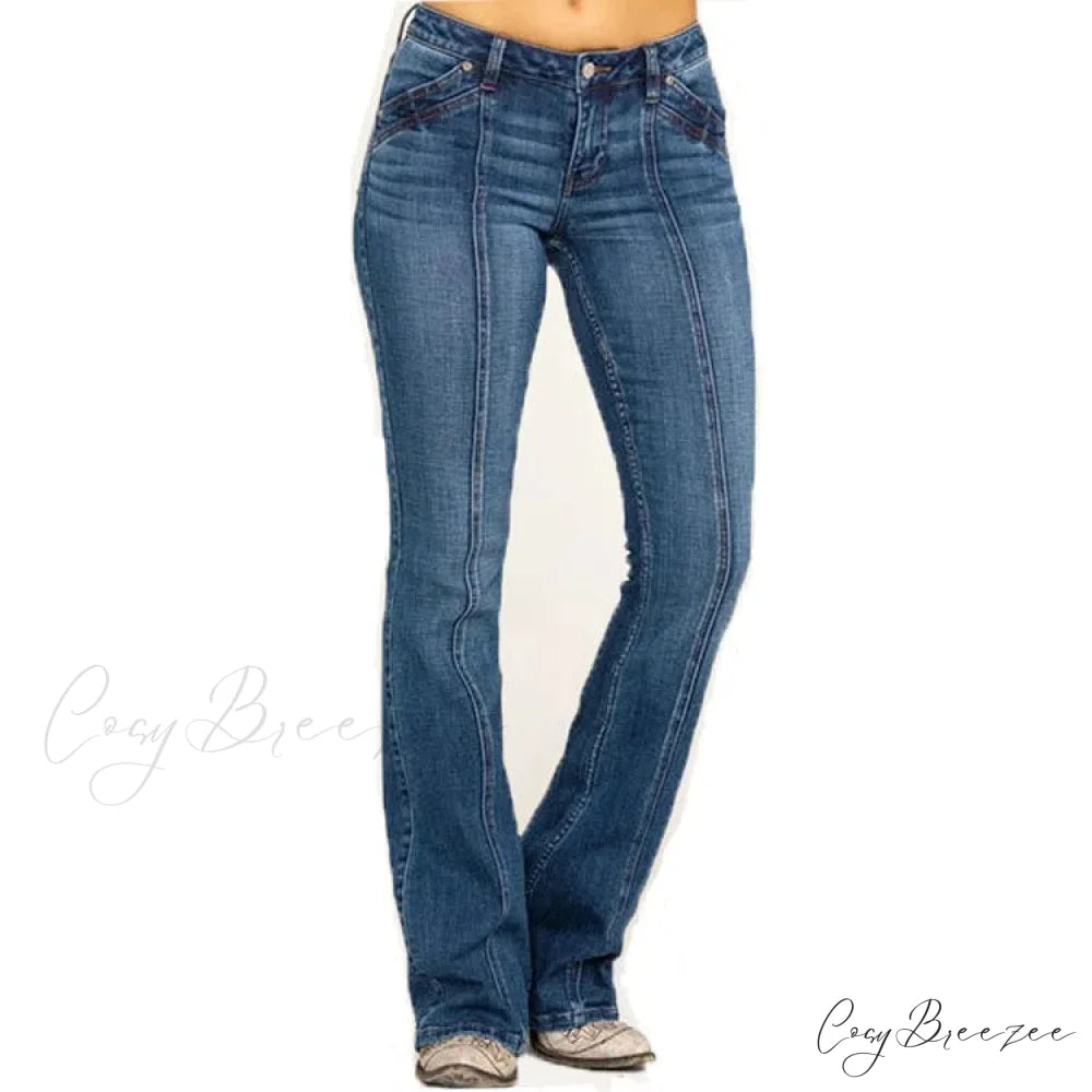 Stretch Casual Flare Women’s High Waisted Butt-lifting 2024 Spring Summer for Woman Streetwear Raw Edge Flared Denim