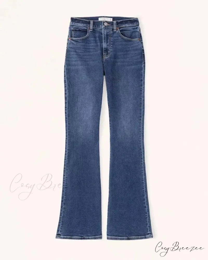 Stretch High Waist Slimming Skinny Flare Women’s Casual Fashion Slim fit Small Summer 2024 New Jean Blue / S