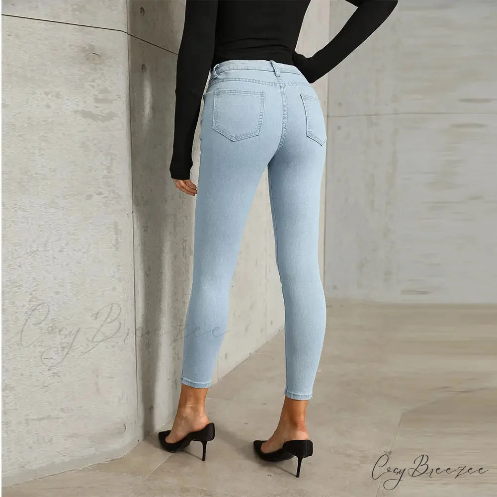 Stretch Skinny Women’s High Waisted Sexy Streetwears Pencil Fashion Elastici Denim Slim Casual Jean