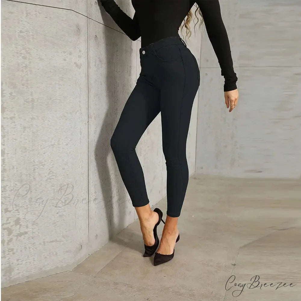Stretch Skinny Women’s High Waisted Sexy Streetwears Pencil Fashion Elastici Denim Slim Casual Jean Black / XS