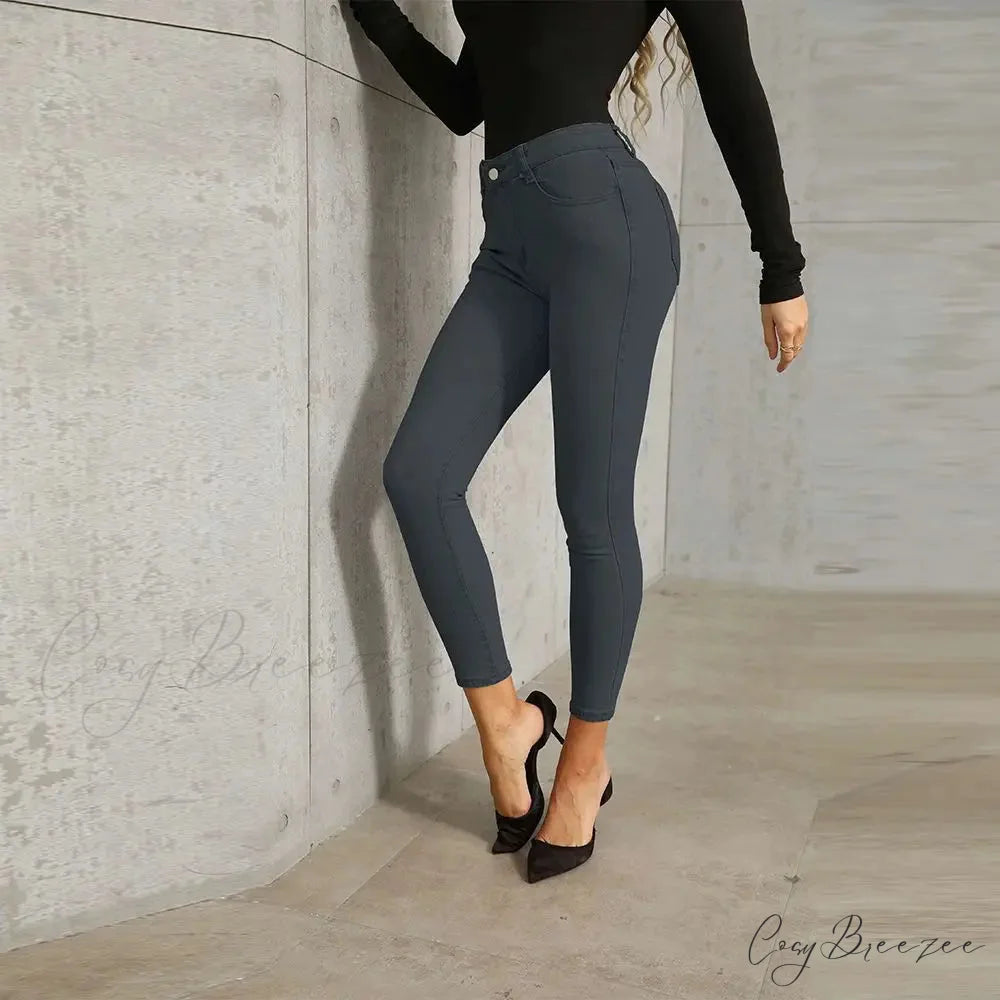 Stretch Skinny Women’s High Waisted Sexy Streetwears Pencil Fashion Elastici Denim Slim Casual Jean Grey / XS
