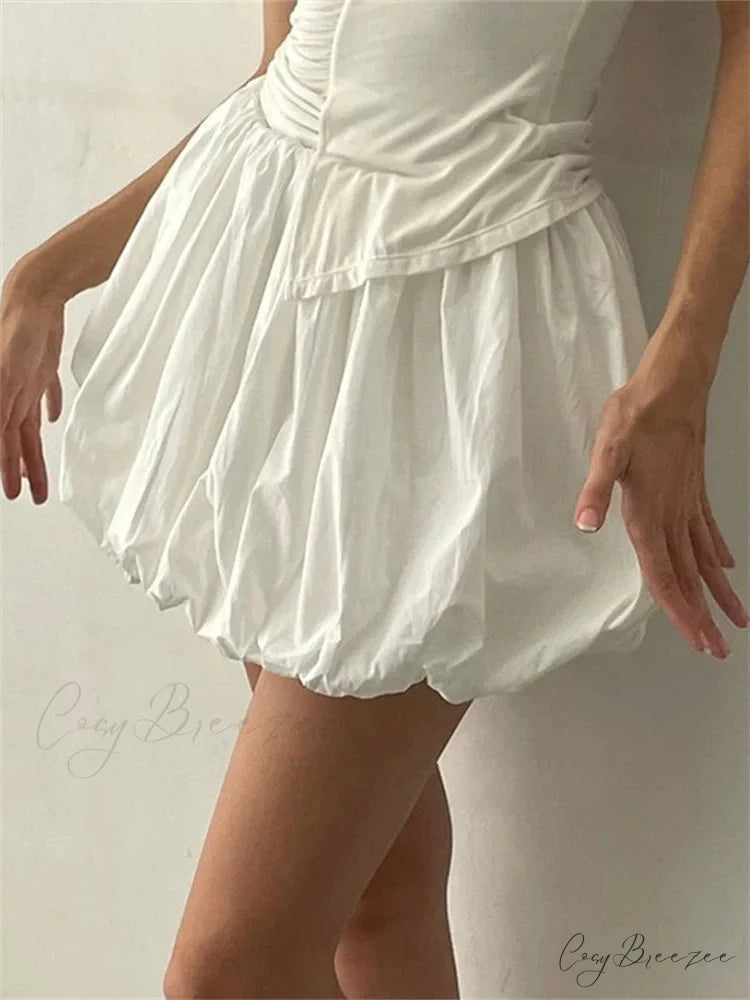 Stretch Waist Plain Tutu Skirt skirts-250223
