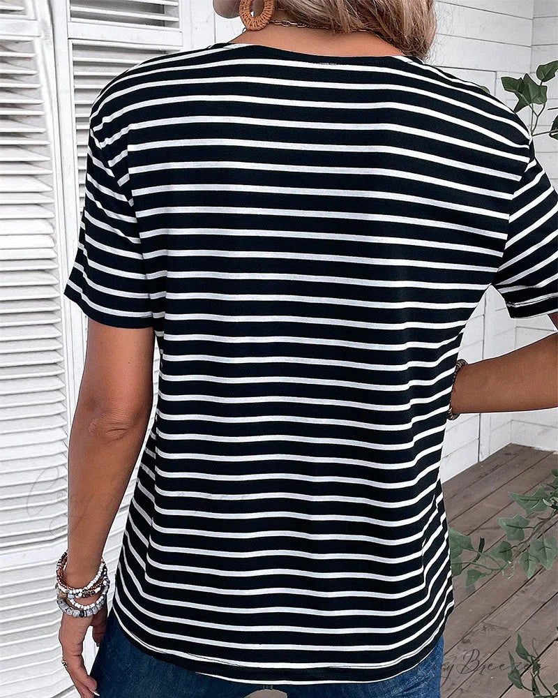 Striped Arm Brief Tee