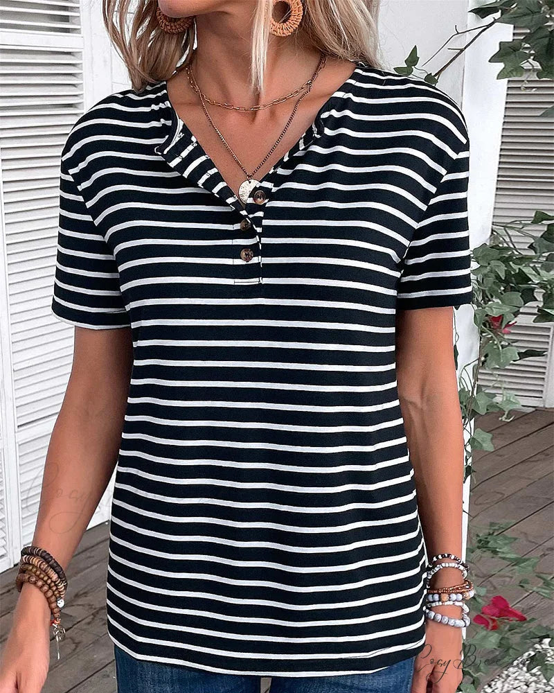Striped Arm Brief Tee