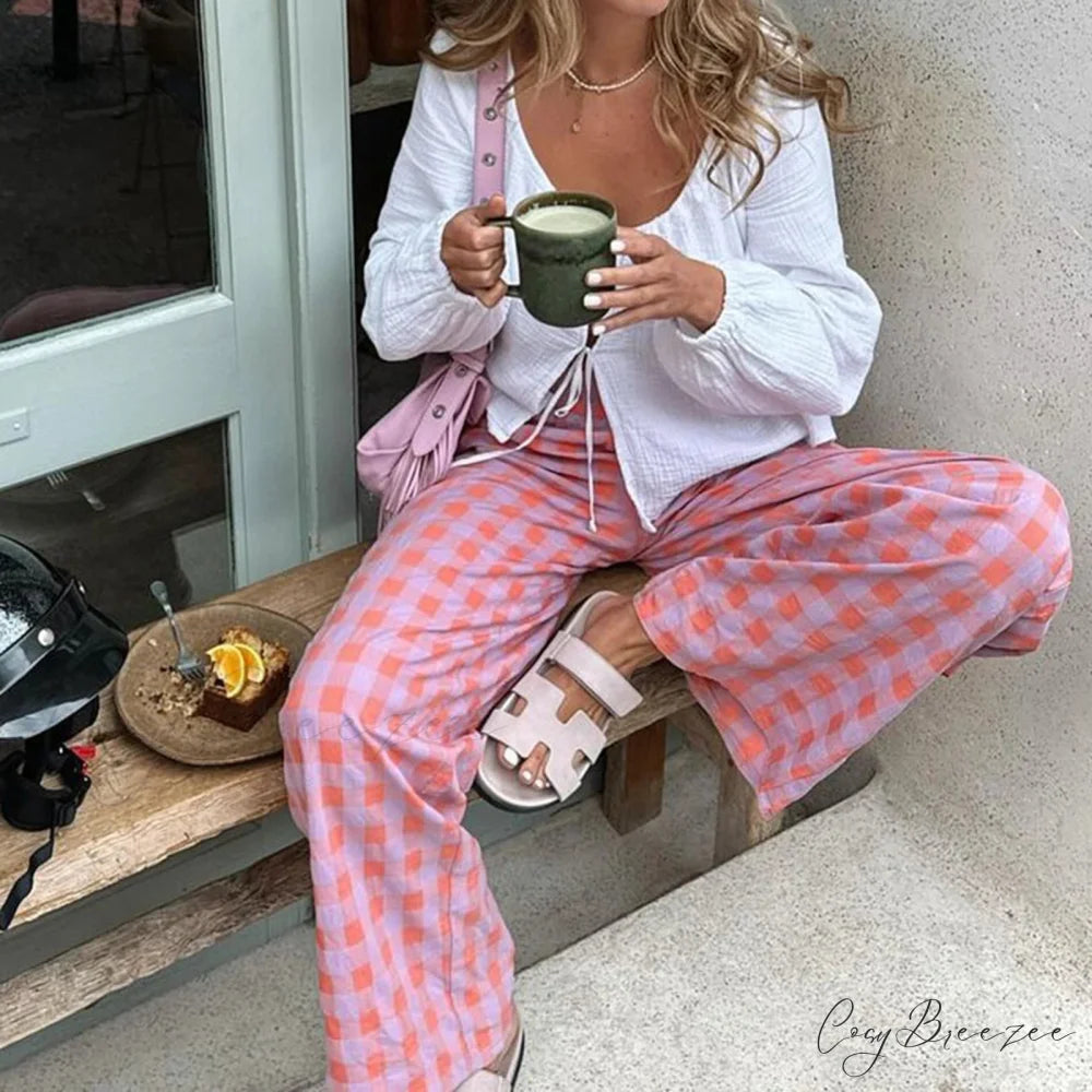 Striped Summer Laid-Back Drawstring Pant pant-250223