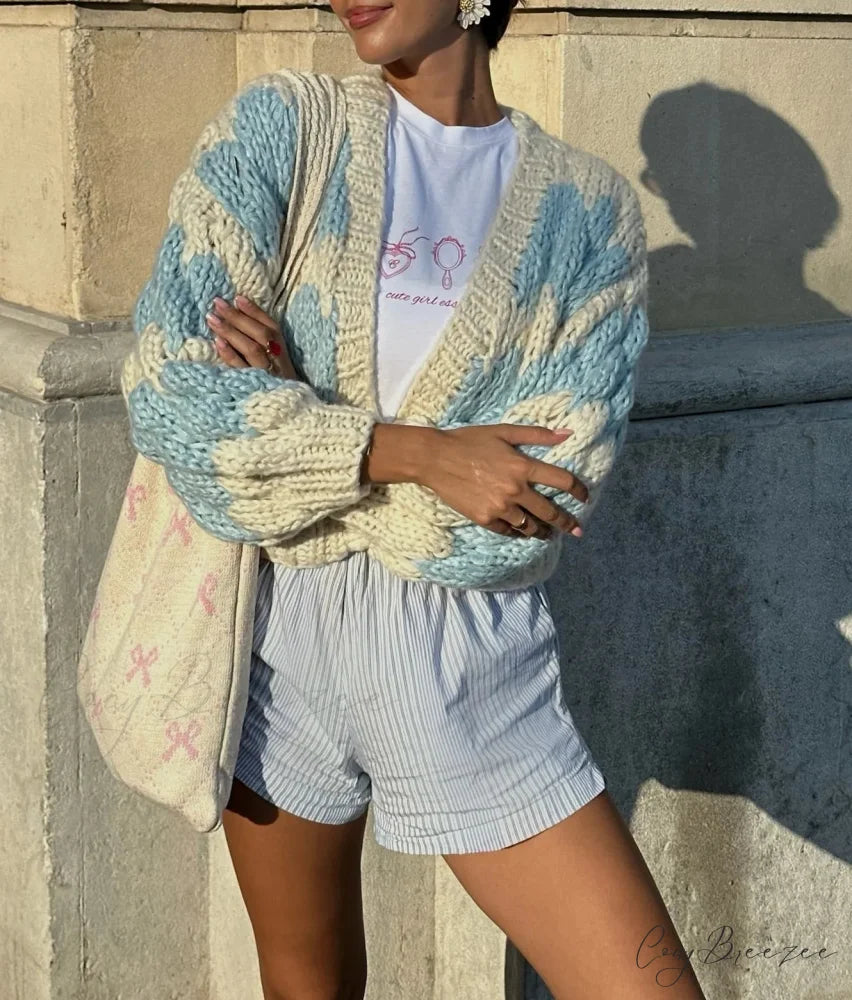 Striped Vintage Full Sleeve Knit Cardigan cardigans-241228