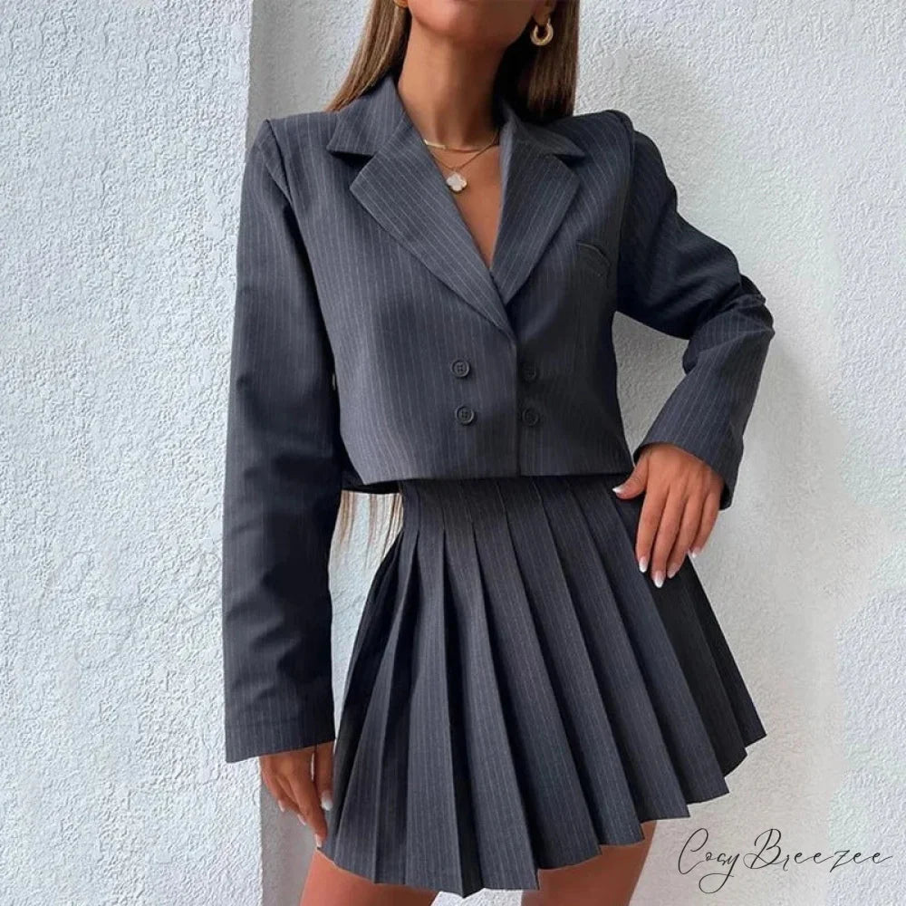 Style Elegant Suit Skirt GRAY / S